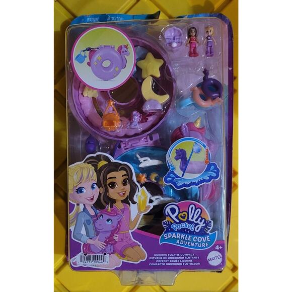 Polly Pocket Other - Polly Pocket Micro Doll Sparkle Cove Adventure Unicorn Floatie Damaged Box